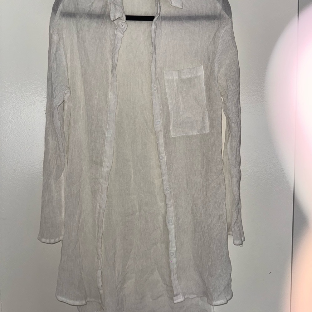 PrettyLittleThing White Textured Shirt